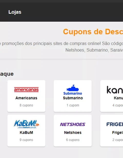 sites de cupons de desconto