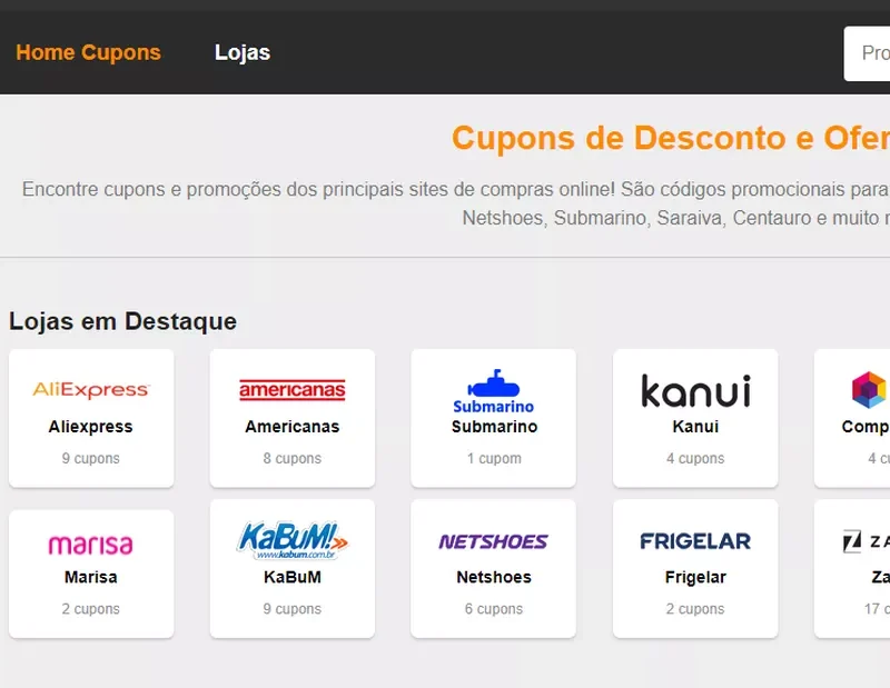 sites de cupons de desconto